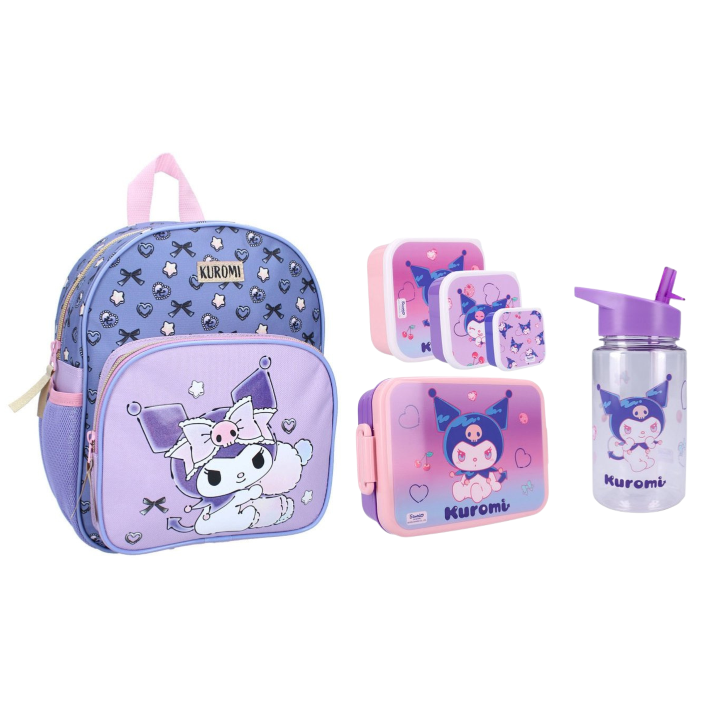 Kuromi schoolset; rugzak en lunchset 5-delig