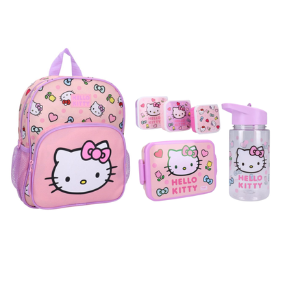 Hello Kitty schoolset: rugzak + lunchbox + drinkfles + snackboxen