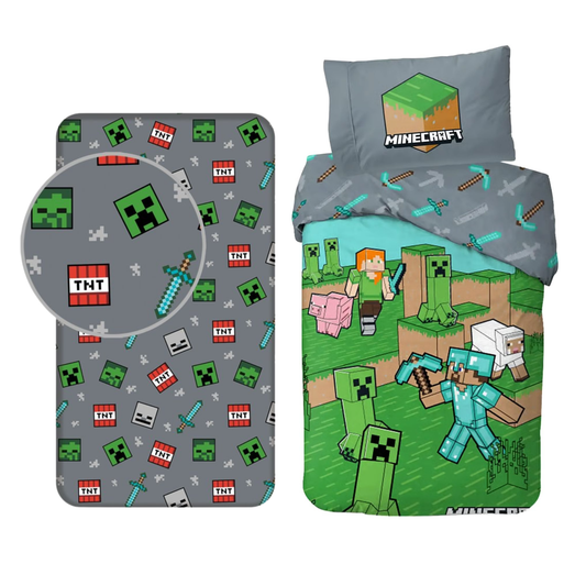 Minecraft dekbedovertrek + hoeslaken