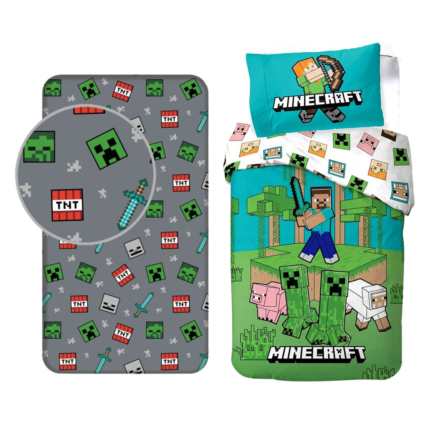 Minecraft Dekbedovertrek + hoeslaken