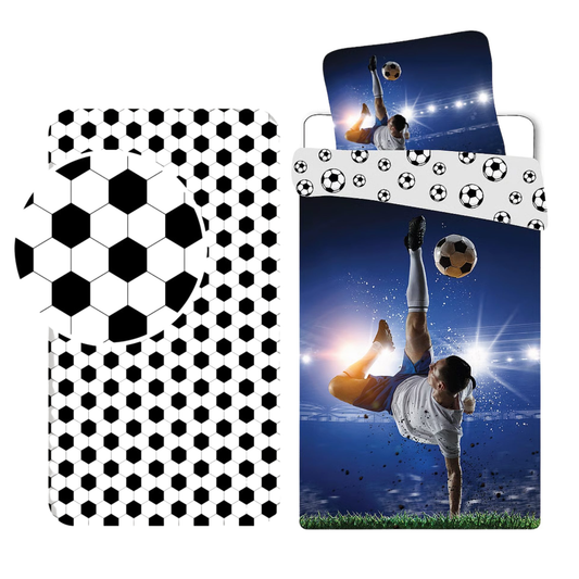 Voetbal dekbedovertrek + hoeslaken