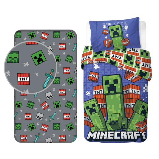 Minecraft dekbedovertrek + hoeslaken
