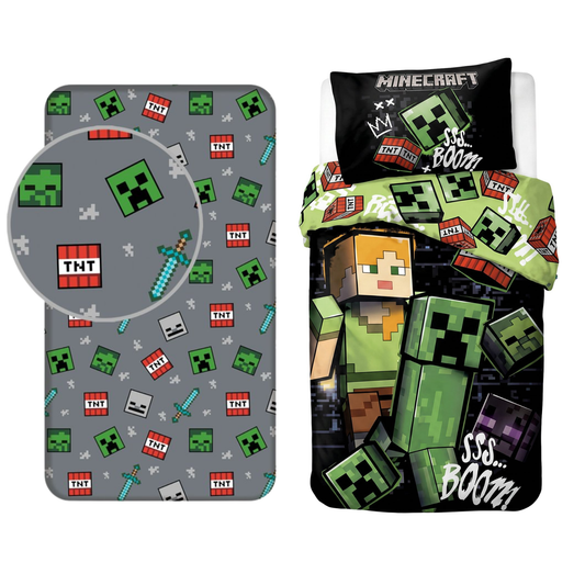 Minecraft dekbedovertrek + hoeslaken