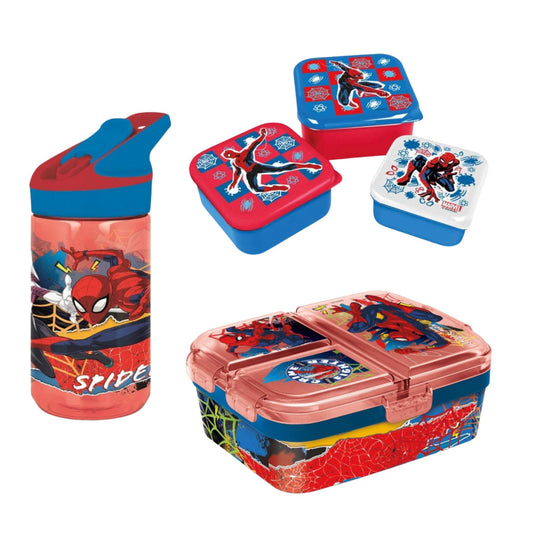 Spiderman lunchset; lunchbox, snackbox en drinkfles