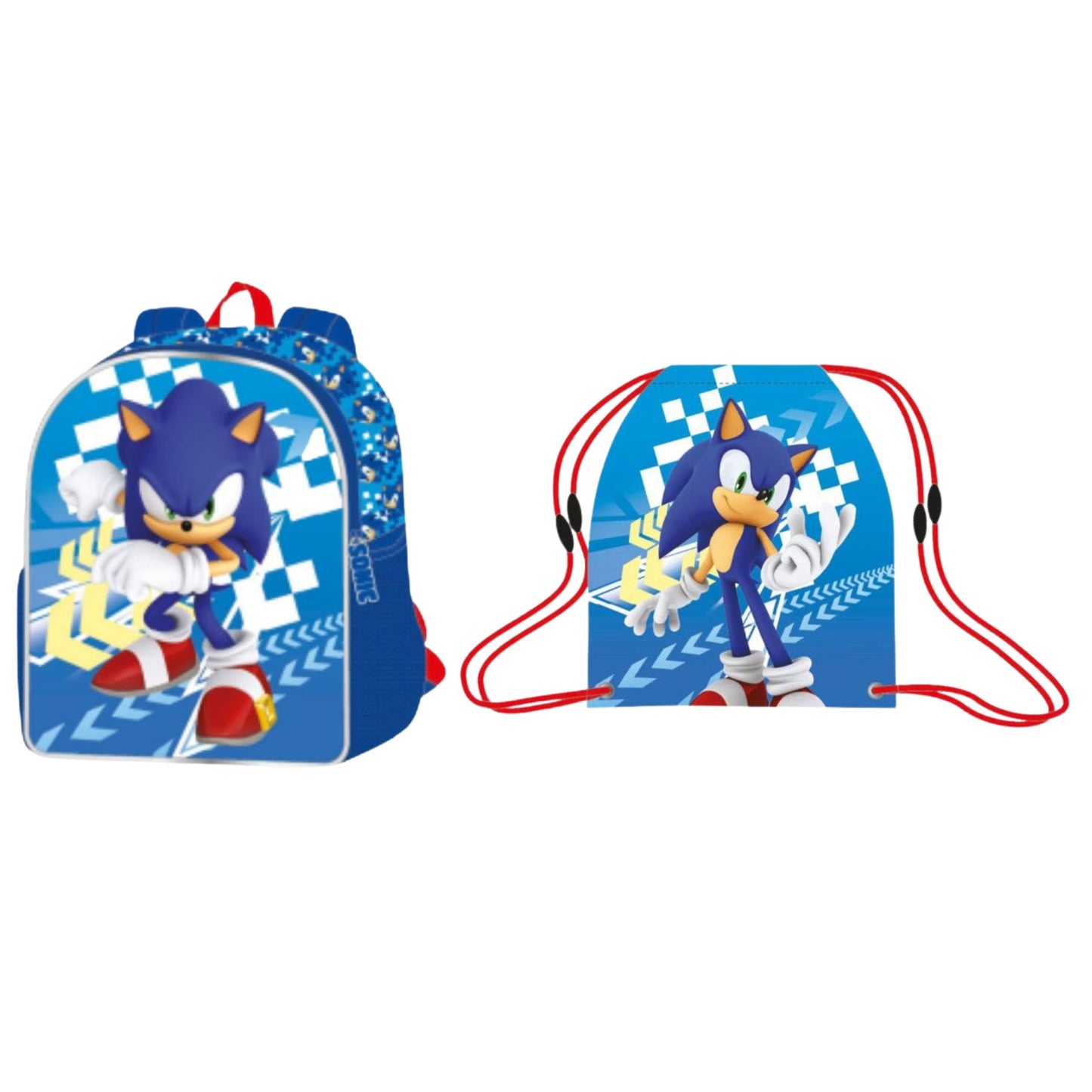 Sonic tassen set; rugzak en gymtas
