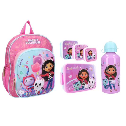 Gabby´s Dollhouse schoolset; rugzak en lunchset 5-delig