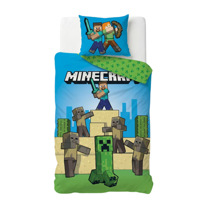Minecraft + Super Mario 2-delige dekbedovertrekset
