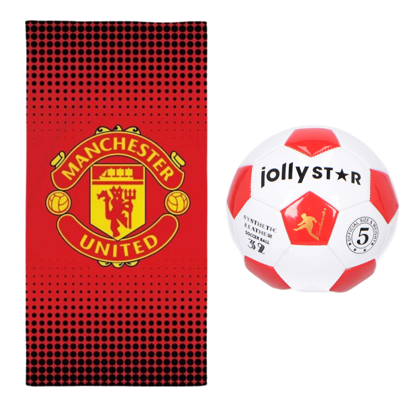 Manchester United strandset; strandlaken en voetbal