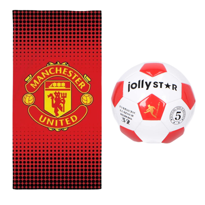 Manchester United strandset; strandlaken en voetbal