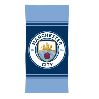 Manchester City strandset; strandlaken en voetbal