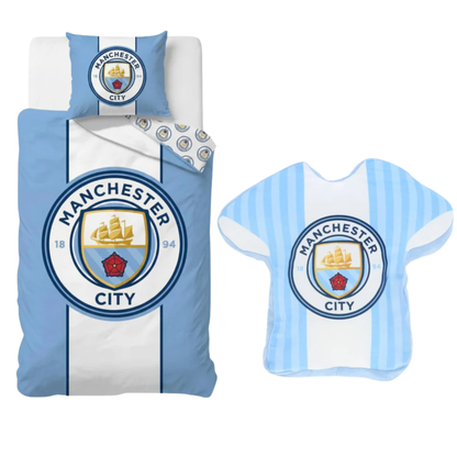 Manchester City slaapkamerset; dekbedovertrek en kussen