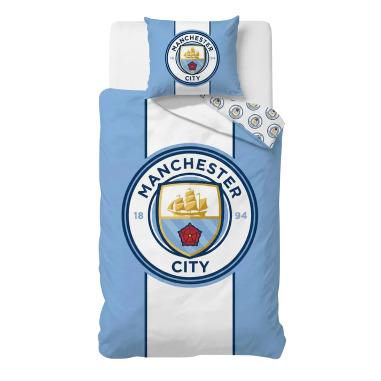 Manchester City slaapkamerset; dekbedovertrek en kussen