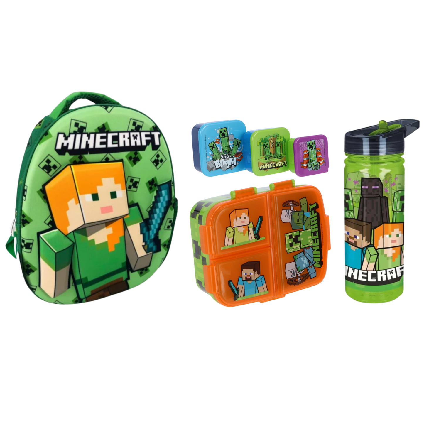 Minecraft schoolset; rugzak en lunchset