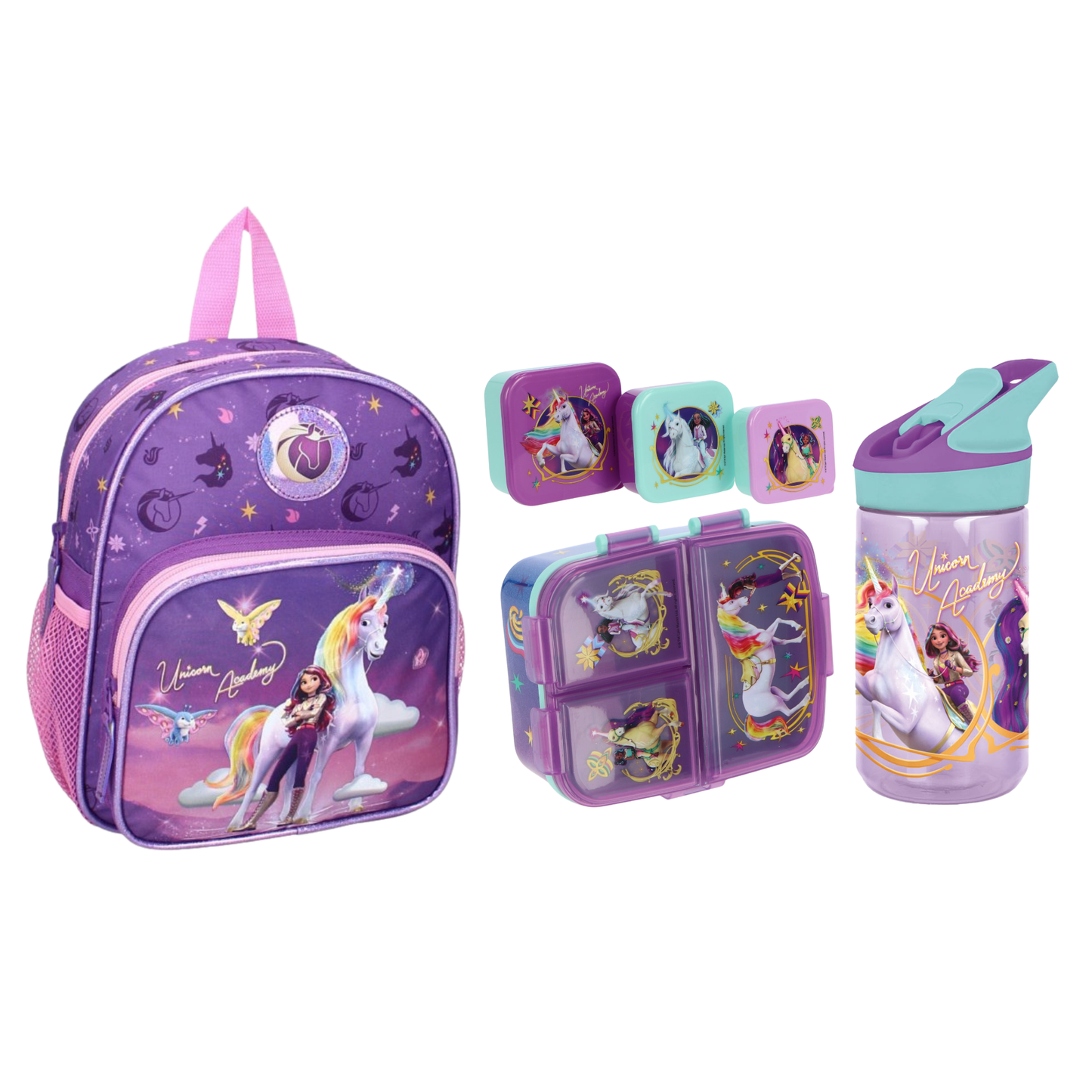 Unicorn Academy schoolset; rugzak en lunchset