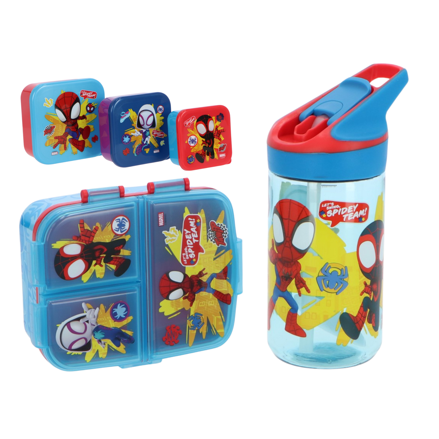 Spiderman lunchset; lunchbox, snackbox en drinkfles - Spidey