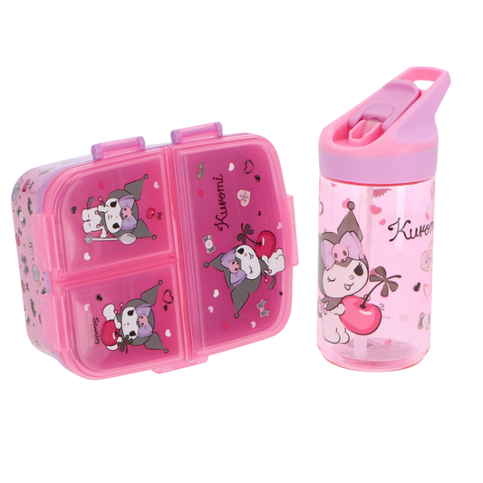Kuromi lunchset; drinkfles en lunchbox