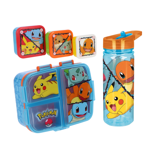 Pokemon lunchset; lunchbox, snackbox en drinkfles