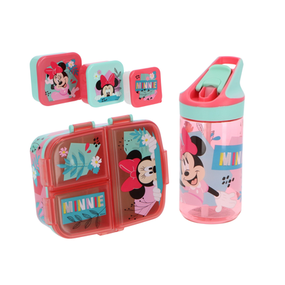Minnie Mouse lunchset; lunchbox, snackbox en drinkfles