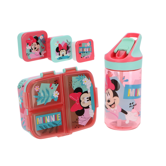 Minnie Mouse lunchset; drinkfles, lunchbox en snackbox