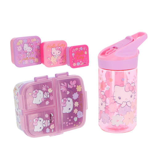 Hello Kitty lunchset; drinkfles, lunchbox en snackbox