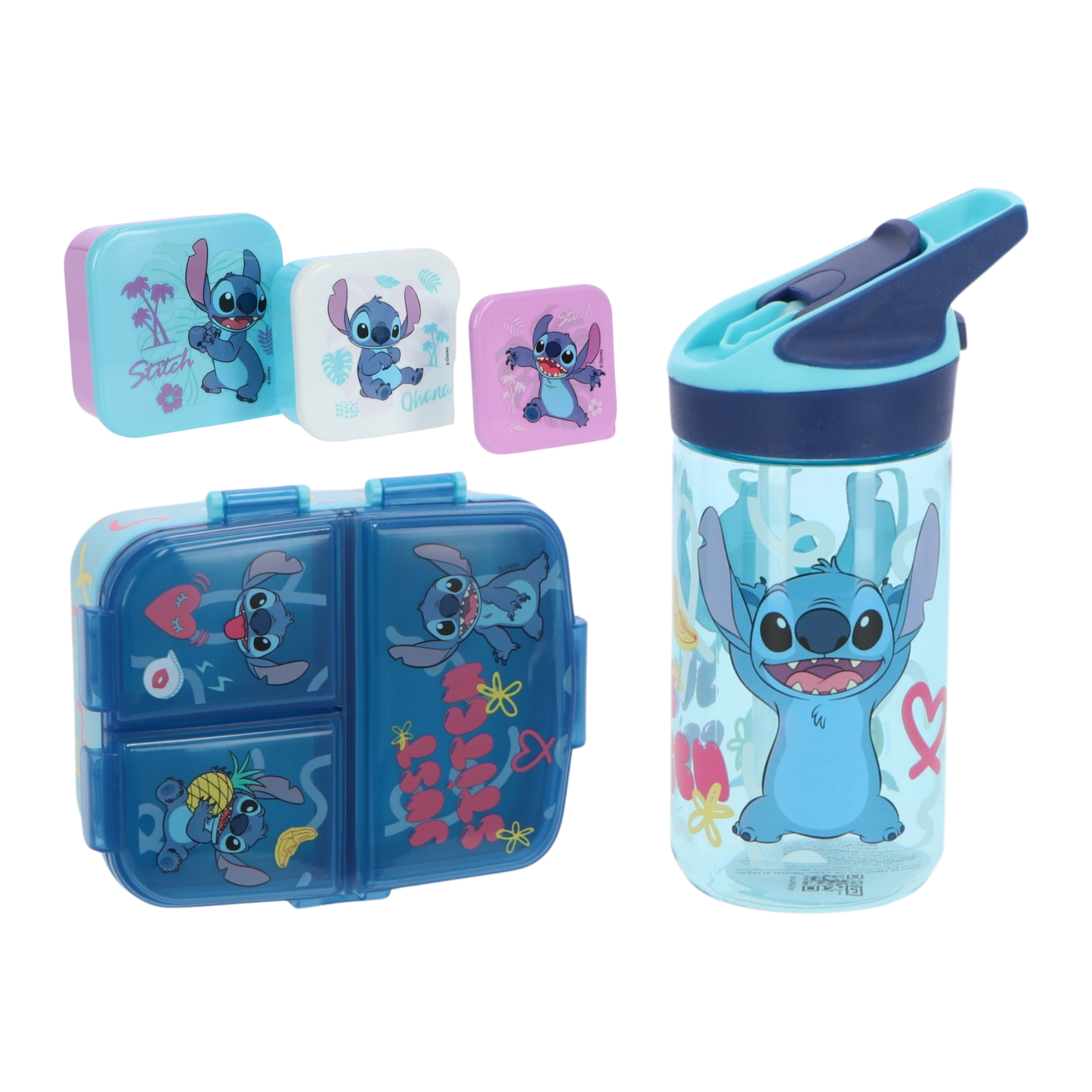 Lilo & Stitch lunchset; lunchbox, snackbox en drinkfles