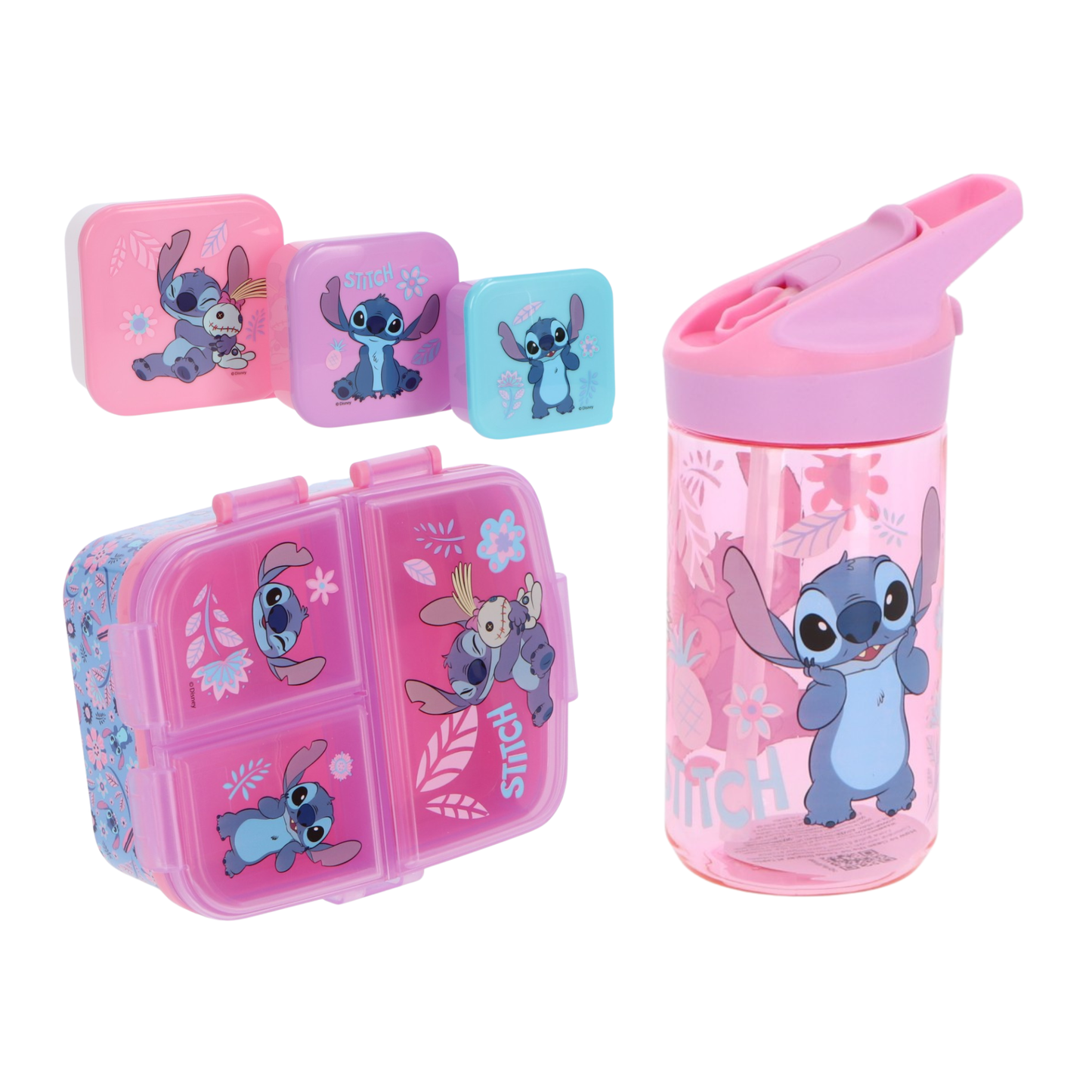Lilo & Stitch lunchset; lunchbox, snackbox en drinkfles