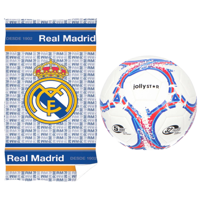 Real Madrid strandset; strandlaken en voetbal