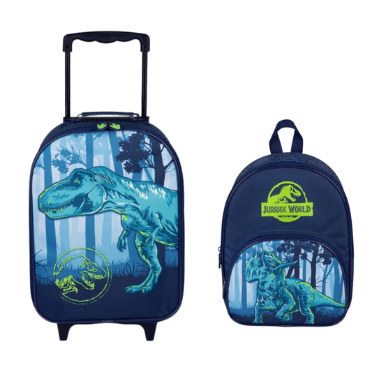 Jurassic World reisset; trolley en rugzak