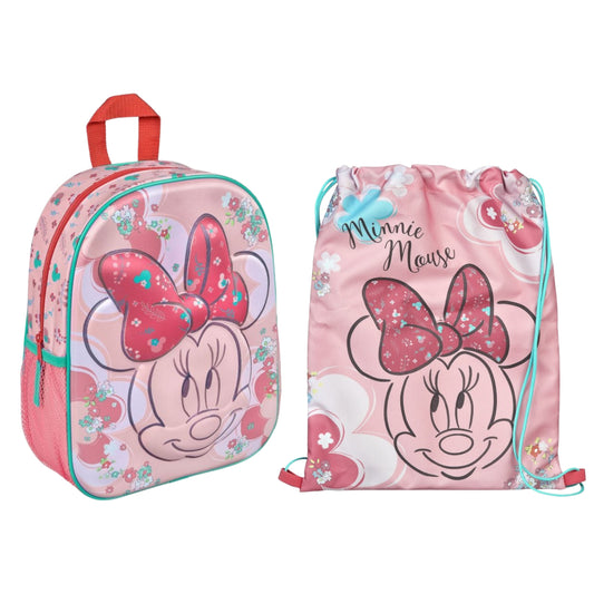 Minnie Mouse tassenset; rugzak en gymtas