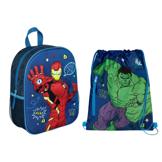 Avengers tassenset; rugzak en gymtas