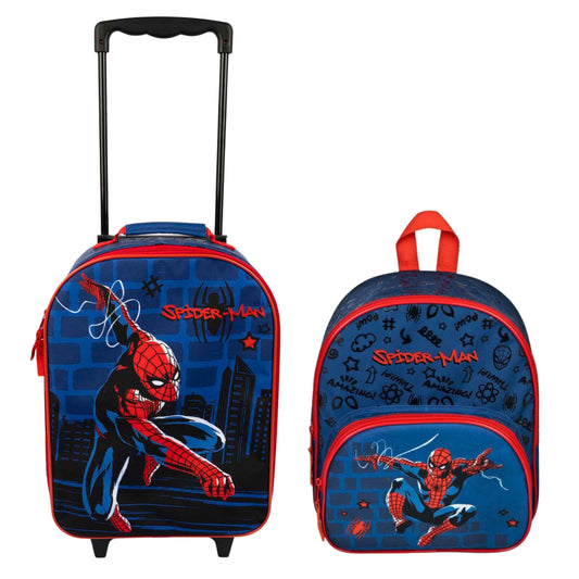 Spiderman reisset; trolley en rugzak