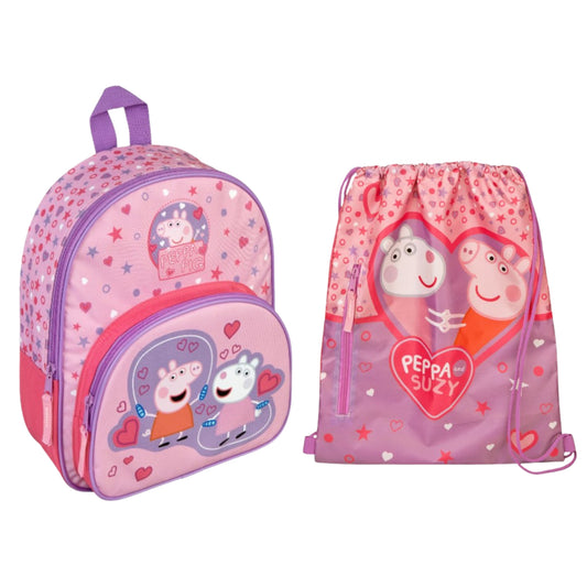 Peppa Pig tassenset; rugzak en gymtas