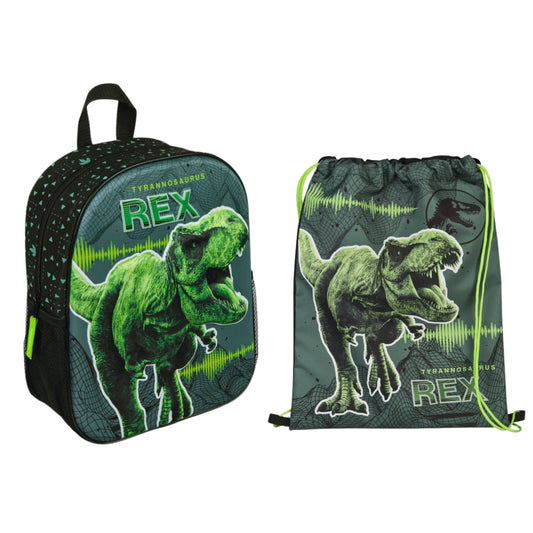 Jurassic World tassenset; rugzak en gymtas
