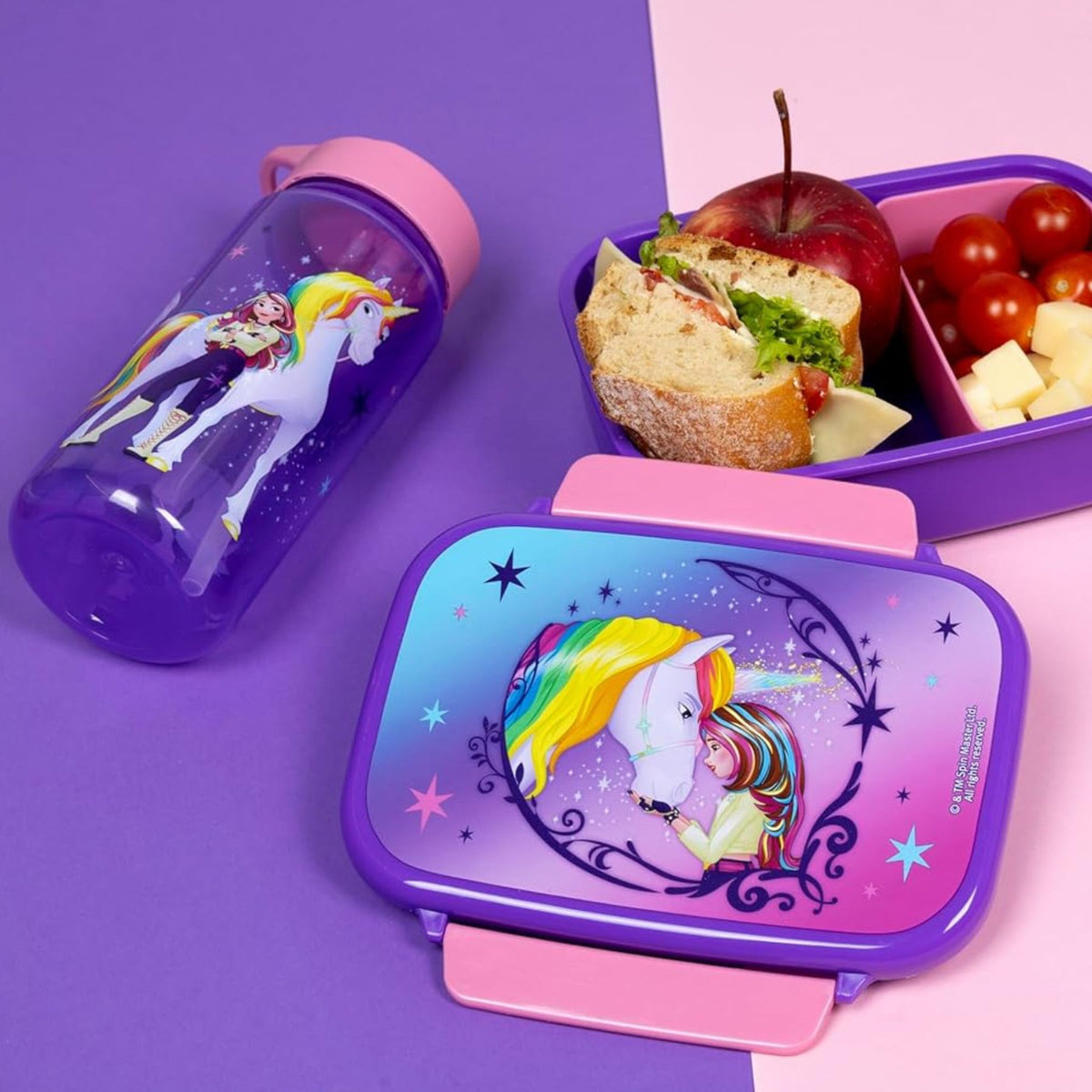 Unicorn Academy lunchset; lunchbox en drinkfles