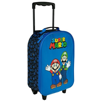 Super Mario reisset; trolley en rugzak