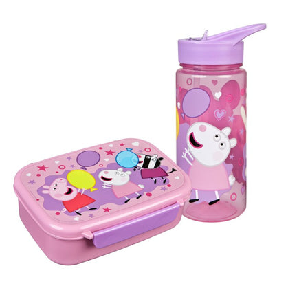 Peppa Pig lunchset; lunchbox en drinkfles