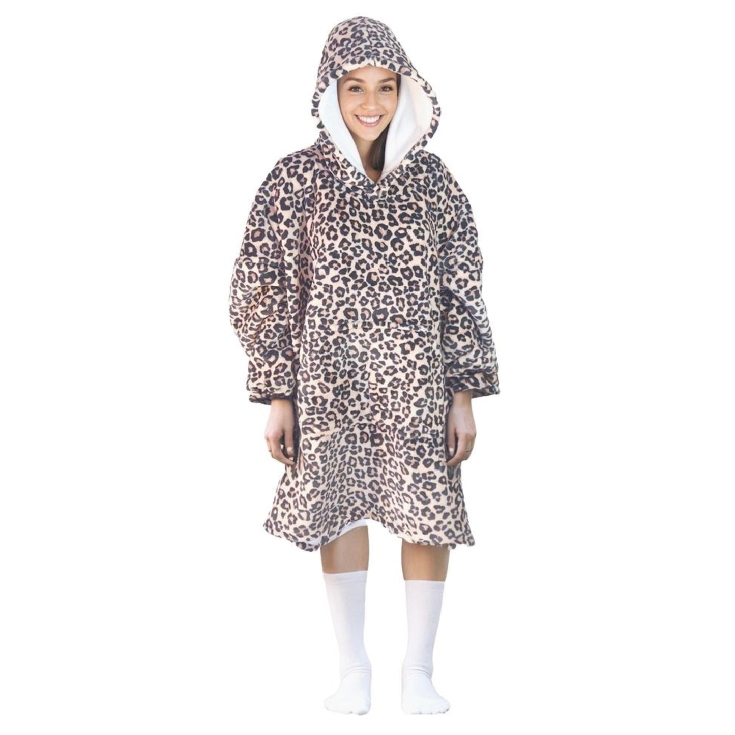 Noxxiez hoodie deken - luipaardprint