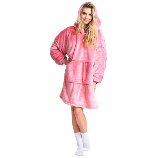 Noxxiez hoodie deken - roze