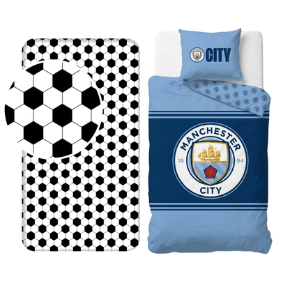 Manchester City slaapkamerset; dekbedovertrek en hoeslaken