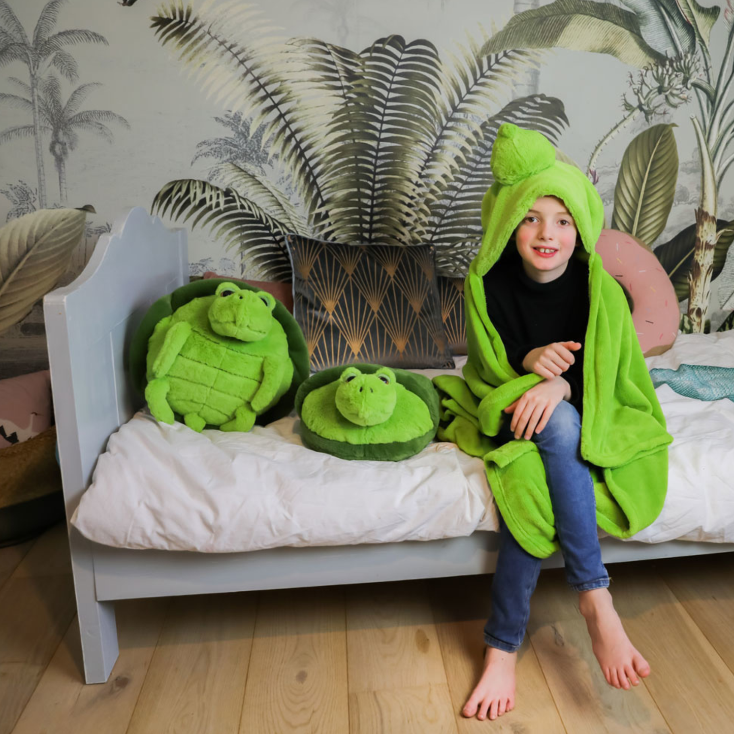 Noxxiez slaapkamerset; hand- en voetenwarmer - schildpad