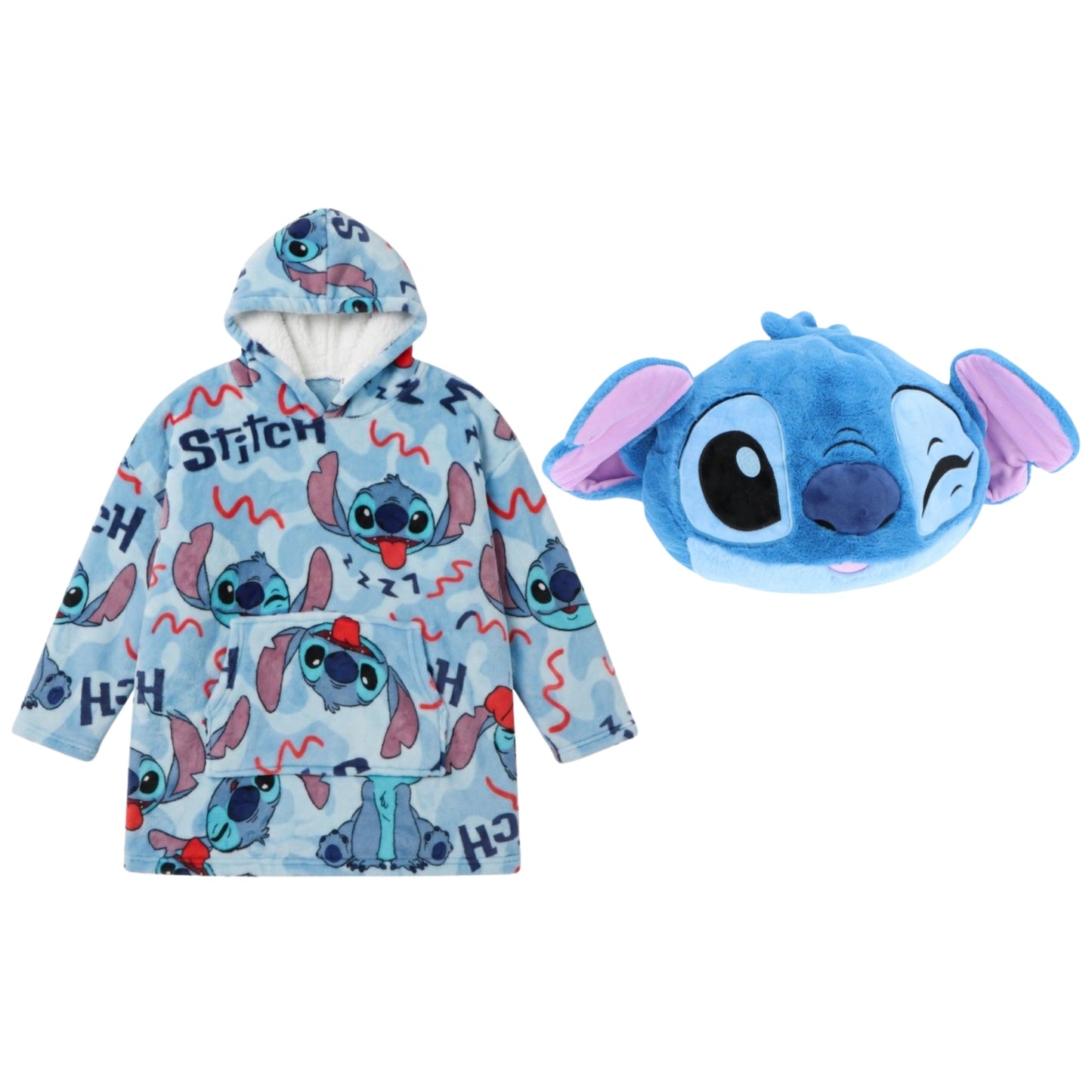 Lilo & Stitch slaapkamerset; handwarmer en hoodie deken