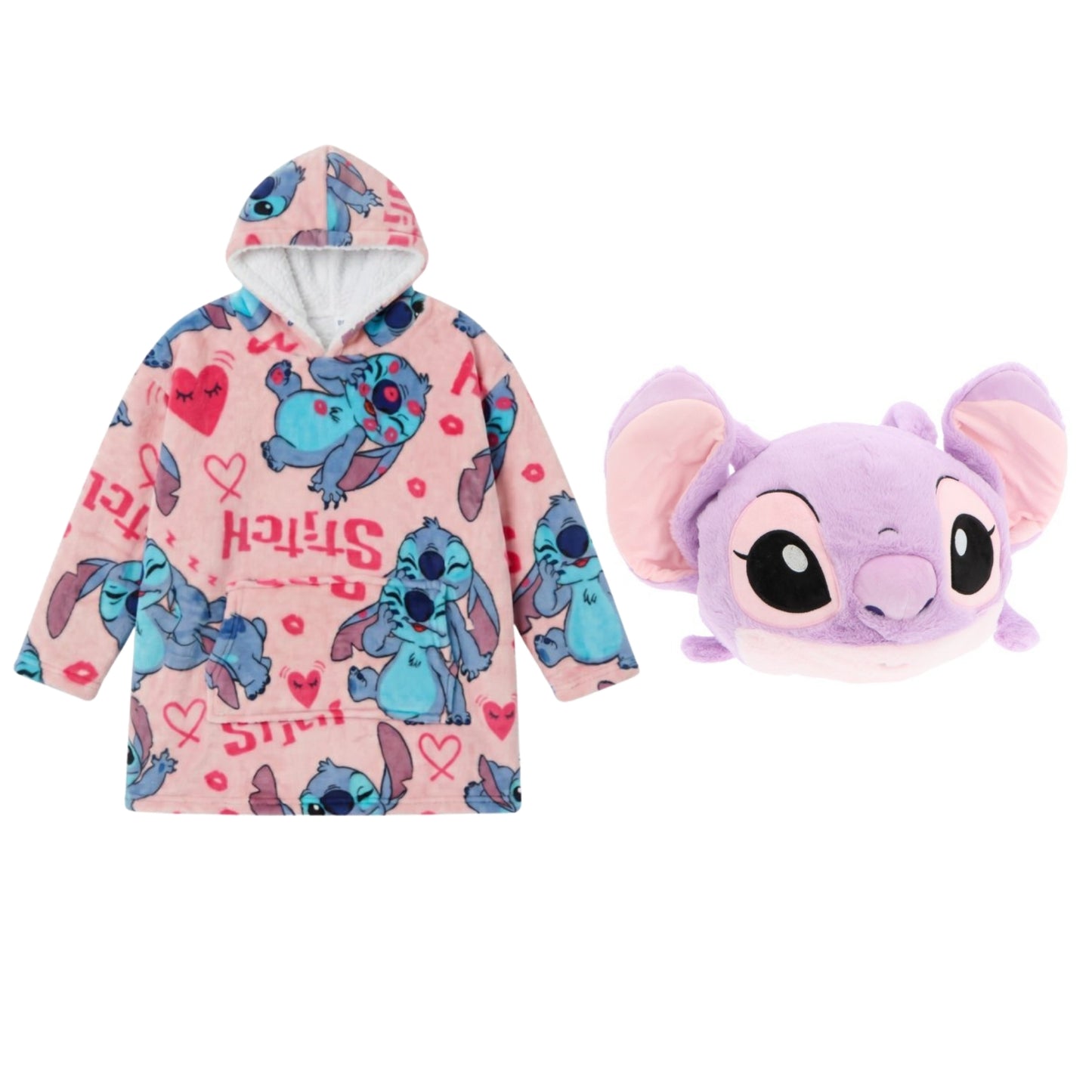 Lilo & Stitch slaapkamerset; handwarmer en hoodie deken