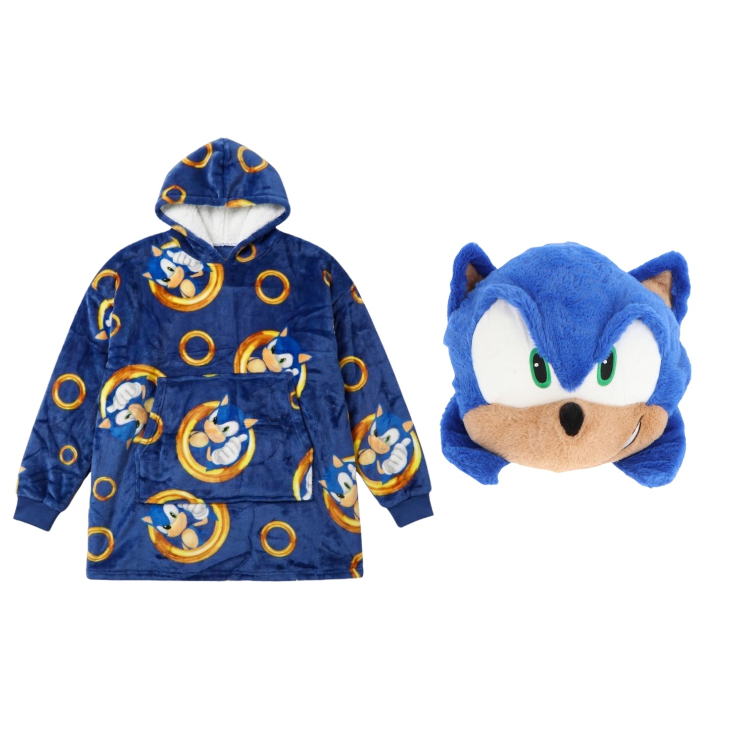 Sonic slaapkamerset; handwarmer en hoodie deken