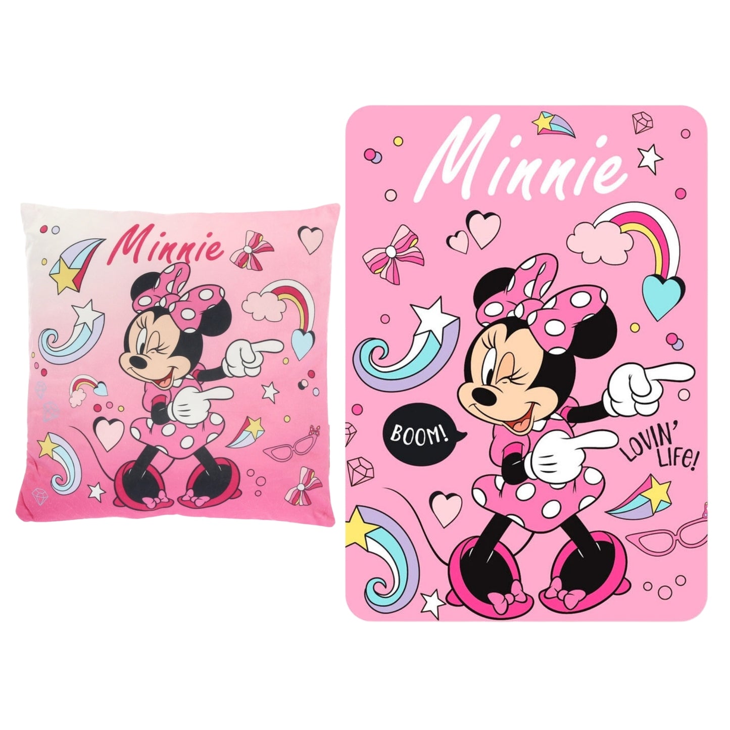 Minnie Mouse slaapkamerset; kussen en fleece deken