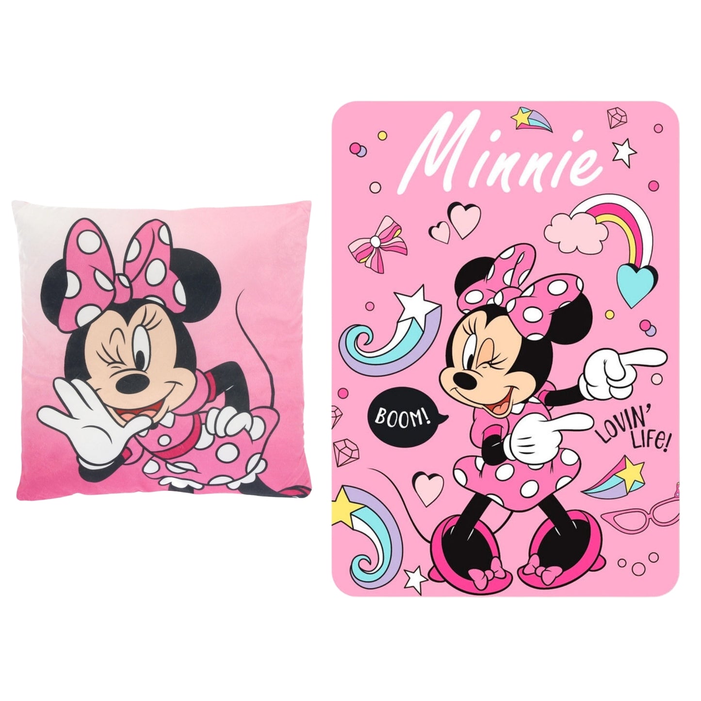 Minnie Mouse slaapkamerset; kussen en fleece deken