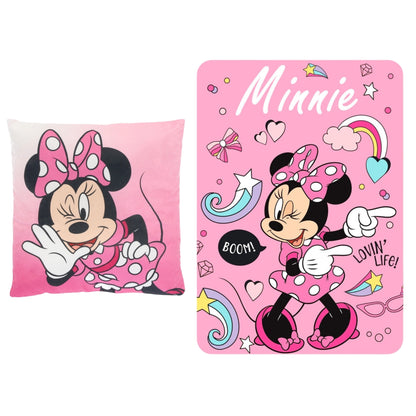 Minnie Mouse slaapkamerset; kussen en fleece deken