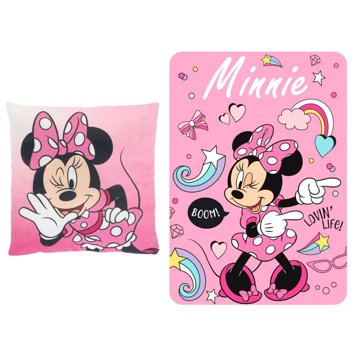 Minnie Mouse slaapkamerset; kussen en fleece deken