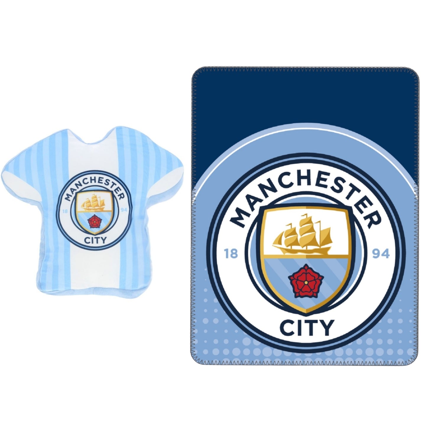 Manchester City slaapkamerset; kussen en fleece deken