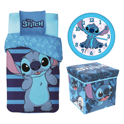 Lilo & Stitch slaapkamerset; dekbedovertrek, wandklok, opbergdoos/stoel