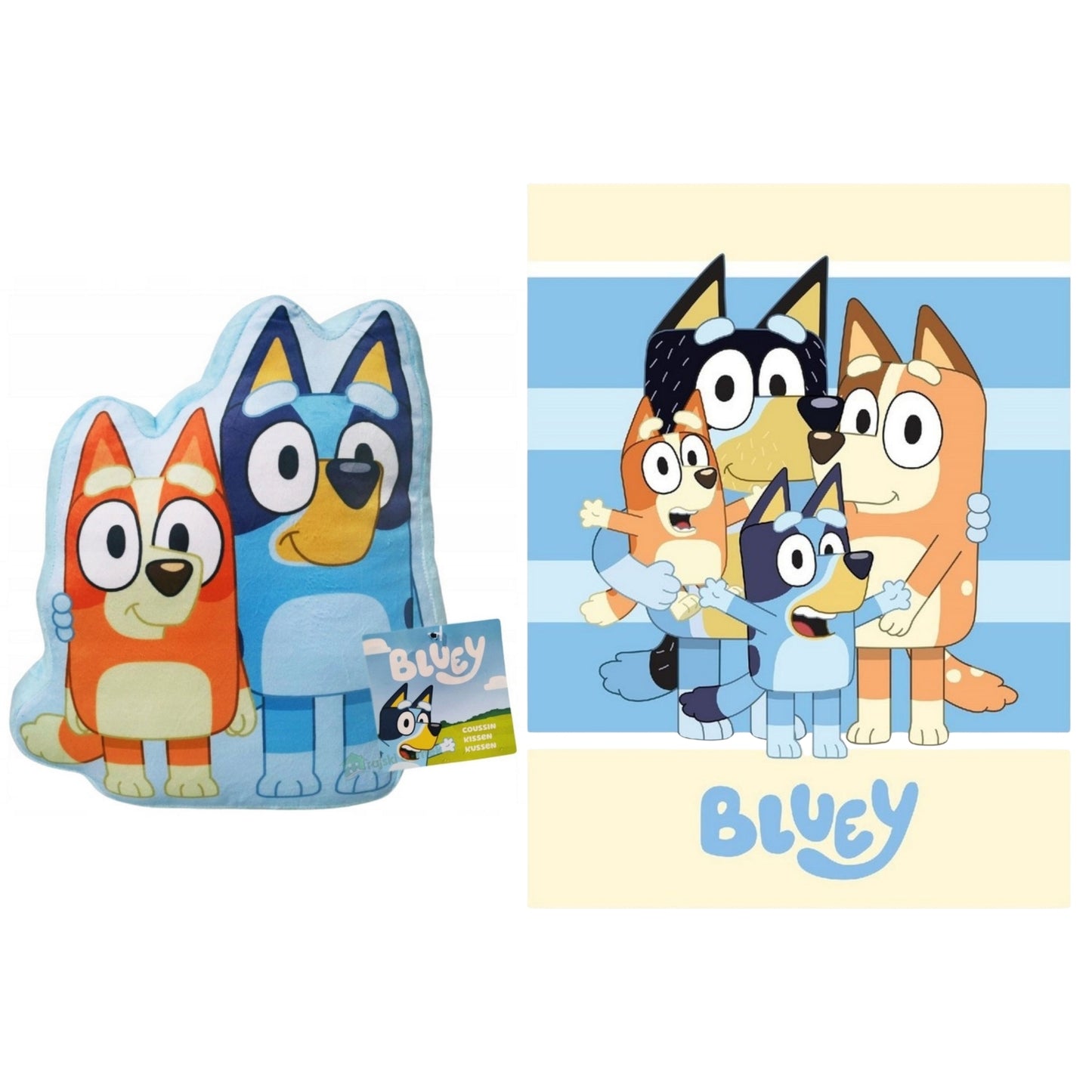 Bluey slaapkamerset; kussen en fleece deken